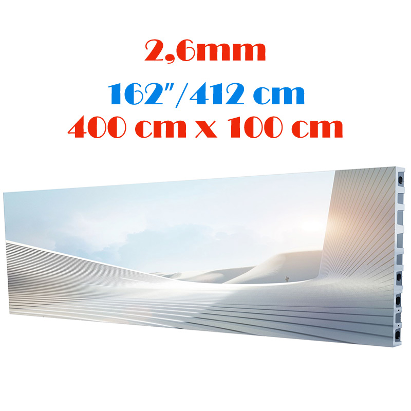 Ecran LED profesional 400 cm x 100 cm, pixel pitch 2.6 mm, diagonala 162”/412 cm, rezolutie 1536 x 384, luminozitate 800 nits, de interior, premium, cu led Nationstar 1 Ecran LED profesional 400 cm x 100 cm, pixel pitch 2.6 mm, diagonala 162”/412 cm, rezolutie 1536 x 384, luminozitate 800 nits, de interior, premium, cu led Nationstar