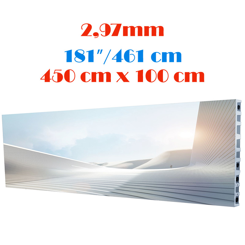 Ecran LED profesional 450 cm x 100 cm, pixel pitch 2.97 mm, diagonala 181”/461 cm, rezolutie 1512 x 336, luminozitate 800 nits, de interior, premium, cu led Nationstar 1 Ecran LED profesional 450 cm x 100 cm, pixel pitch 2.97 mm, diagonala 181”/461 cm, rezolutie 1512 x 336, luminozitate 800 nits, de interior, premium, cu led Nationstar