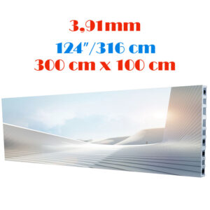Ecran LED profesional 300 cm x 100 cm, pixel pitch 3.91 mm, diagonala 124”/316 cm, rezolutie 768 x 256, luminozitate 800 nits, de interior, premium, cu led Nationstar