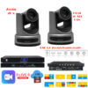 Pachet doua camere FullHD de conferinta cu urmarire automata a vorbitorului, 20 x zoom optic, USB, HDMI, 3G-SDI, LAN, cu streaming online live, inregistrare & stocare, procesor cu functie de videoconferinta, VIS-CDC-H20/CATC-B/CRS02-B, Vissonic 1