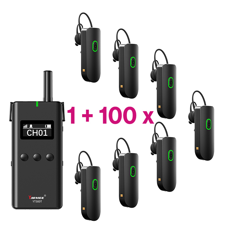 Pachet sistem de ghidare | tur ghidat live digital 2.4 GHz cu maxim 100 de canale, pana la 150 metri transmisie, ultrausor, unidirectional cu 100 de receptoare YT500R, 1 transmiter YT500T si 2 x geanta de calatorie cu incarcator cu 42 de sloturi YT500C, Yarmee 1 Pachet sistem de ghidare | tur ghidat live digital 2.4 GHz cu maxim 100 de canale, pana la 150 metri transmisie, ultrausor, unidirectional cu 100 de receptoare YT500R, 1 transmiter YT500T si 2 x geanta de calatorie cu incarcator cu 42 de sloturi YT500C, Yarmee