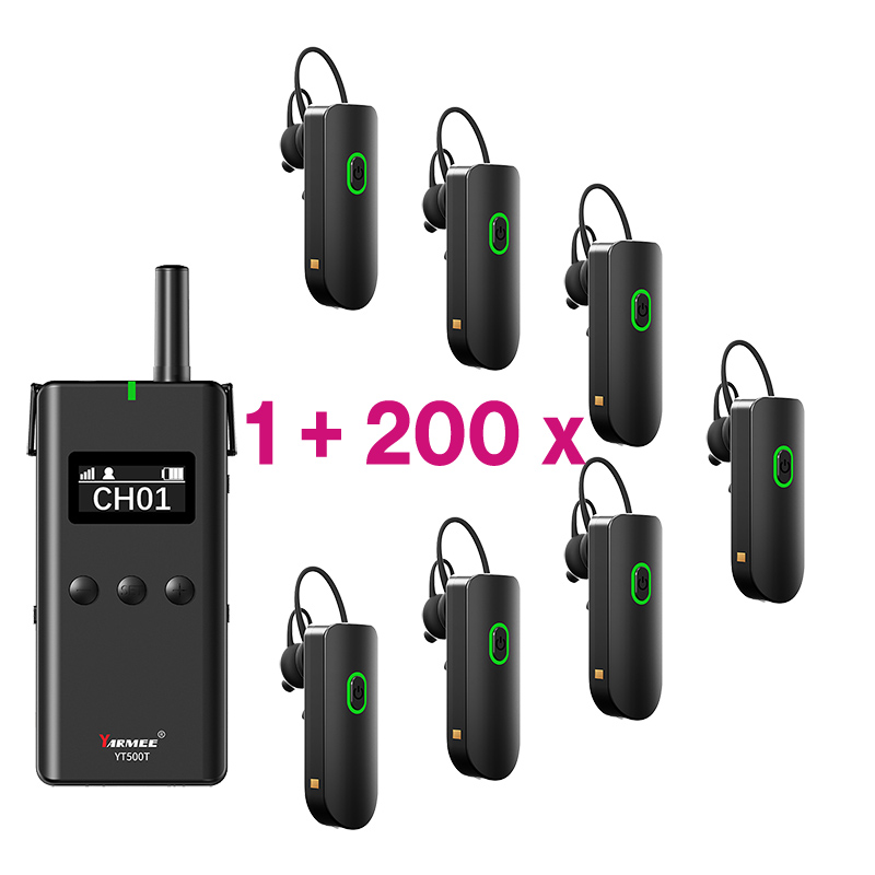 Pachet sistem de ghidare | tur ghidat live digital 2.4 GHz cu maxim 100 de canale, pana la 150 metri transmisie, ultrausor, unidirectional cu 200 de receptoare YT500R, 1 transmiter YT500T si 5 x geanta de calatorie cu incarcator cu 42 de sloturi YT500C, Yarmee 1 Pachet sistem de ghidare | tur ghidat live digital 2.4 GHz cu maxim 100 de canale, pana la 150 metri transmisie, ultrausor, unidirectional cu 200 de receptoare YT500R, 1 transmiter YT500T si 5 x geanta de calatorie cu incarcator cu 42 de sloturi YT500C, Yarmee