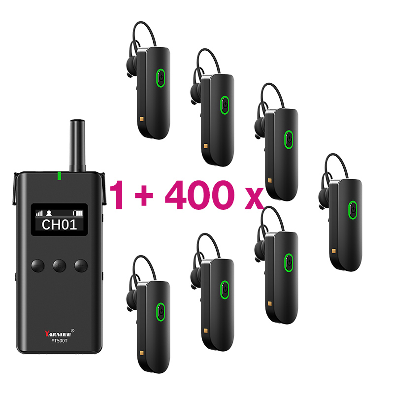 Pachet sistem de ghidare | tur ghidat live digital 2.4 GHz cu maxim 100 de canale, pana la 150 metri transmisie, ultrausor, unidirectional cu 400 de receptoare YT500R, 1 transmiter YT500T si 9 x geanta de calatorie cu incarcator cu 42 de sloturi YT500C, Yarmee 1 Pachet sistem de ghidare | tur ghidat live digital 2.4 GHz cu maxim 100 de canale, pana la 150 metri transmisie, ultrausor, unidirectional cu 400 de receptoare YT500R, 1 transmiter YT500T si 9 x geanta de calatorie cu incarcator cu 42 de sloturi YT500C, Yarmee