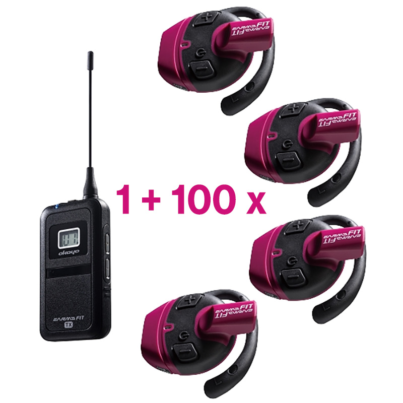 Pachet sistem de ghidare | tur ghidat live in frecventa UHF cu maxim 50 de canale, pana la 90 metri transmisie, ultrausor, unidirectional cu 100 de receptoare FT1, 1 transmiter FT1T si 4 statii de incarcare cu 24 de sloturi C222, Okayo 1 Pachet sistem de ghidare | tur ghidat live in frecventa UHF cu maxim 50 de canale, pana la 90 metri transmisie, ultrausor, unidirectional cu 100 de receptoare FT1, 1 transmiter FT1T si 4 statii de incarcare cu 24 de sloturi C222, Okayo