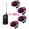 Pachet sistem de ghidare | tur ghidat live in frecventa UHF cu maxim 50 de canale, pana la 90 metri transmisie, ultrausor, unidirectional cu 150 de receptoare FT1, 1 transmiter FT1T si 6 statii de incarcare cu 24 de sloturi C222, Okayo 1