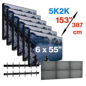 Pachet sistem videowall 3×2 cu fixare pe perete din 6 x display profesional pentru videowall cu rama subtire 3.5mm edge to edge, LED IPS Prestigio PSIW55N0U0, diagonala totala 153″/387 cm, rezolutie afisare 5K2K UHD (5760 x 2160), luminozitate 500 (cd/m²), 24 / 7, cu suport Voegel’s cu reglaj 3D 1 Pachet sistem videowall 3×2 cu fixare pe perete din 6 x display profesional pentru videowall cu rama subtire 3.5mm edge to edge, LED IPS Prestigio PSIW55N0U0, diagonala totala 153″/387 cm, rezolutie afisare 5K2K UHD (5760 x 2160), luminozitate 500 (cd/m²), 24 / 7, cu suport Voegel’s cu reglaj 3D