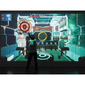 Joc interactiv de tragere pe perete cu proiecție 3D și lasere, galerie de tir interactivă Astro Blaster 1 Joc interactiv de tragere pe perete cu proiecție 3D și lasere, galerie de tir interactivă Astro Blaster