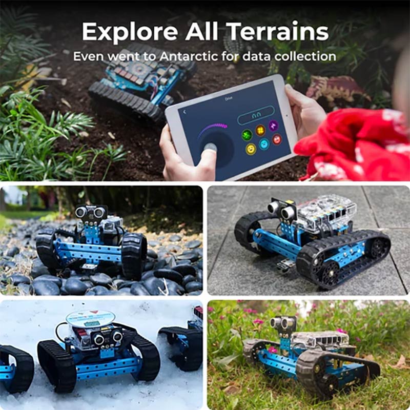 Robot educational programabil | de codare Makeblock mBot2 Ranger Kit de construire a roboților 3 în 1 pentru învățarea roboticii, ingineriei, programării 3 Robot educational programabil | de codare Makeblock mBot2 Ranger Kit de construire a roboților 3 în 1 pentru învățarea roboticii, ingineriei, programării - imagine 3
