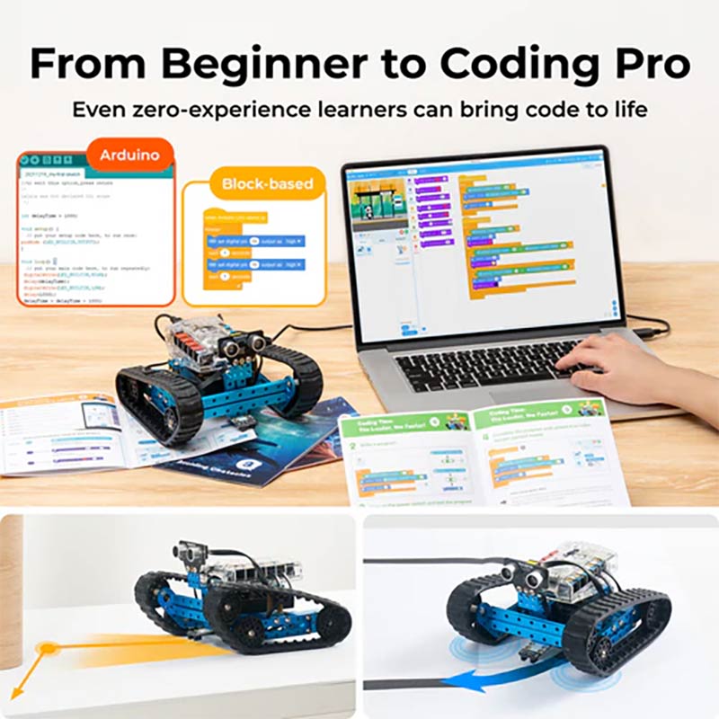 Robot educational programabil | de codare Makeblock mBot2 Ranger Kit de construire a roboților 3 în 1 pentru învățarea roboticii, ingineriei, programării 4 Robot educational programabil | de codare Makeblock mBot2 Ranger Kit de construire a roboților 3 în 1 pentru învățarea roboticii, ingineriei, programării - imagine 4