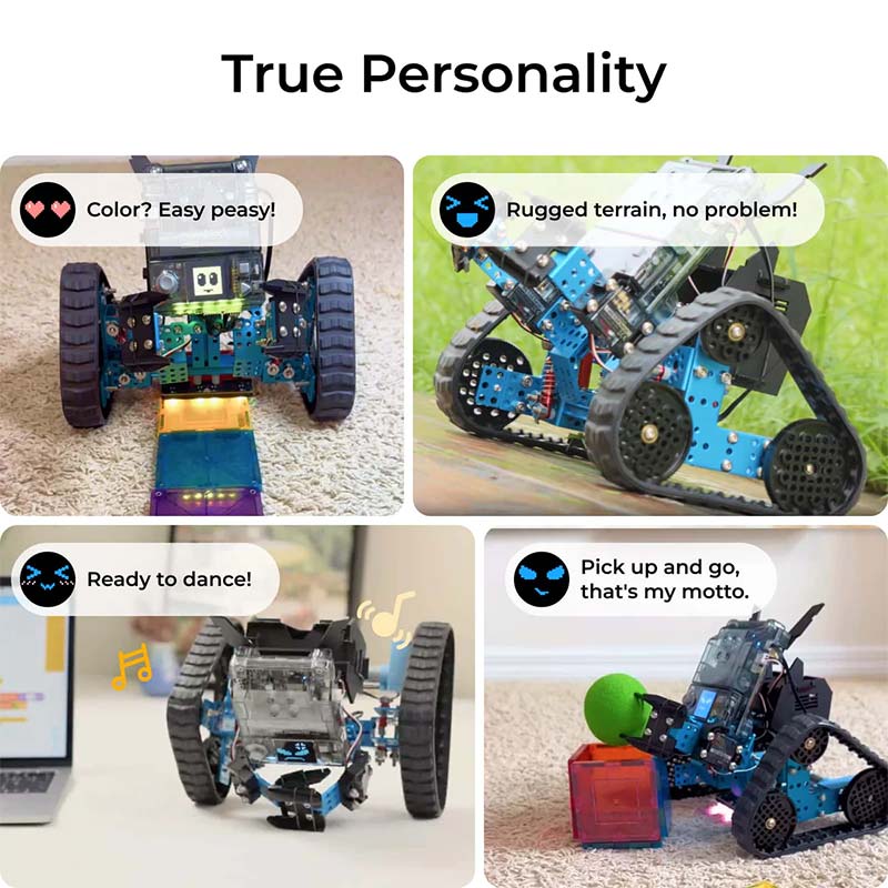 Robot educational programabil | de codare Makeblock mBot2 Rover Kit: Robot emo interactiv pentru copii, pentru învățarea programării și joacă în aer liber 3 Robot educational programabil | de codare Makeblock mBot2 Rover Kit: Robot emo interactiv pentru copii, pentru învățarea programării și joacă în aer liber - imagine 3