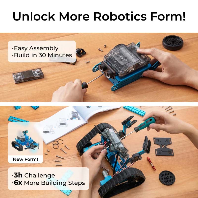 Robot educational programabil | de codare Makeblock mBot2 Rover Kit: Robot emo interactiv pentru copii, pentru învățarea programării și joacă în aer liber 7 Robot educational programabil | de codare Makeblock mBot2 Rover Kit: Robot emo interactiv pentru copii, pentru învățarea programării și joacă în aer liber - imagine 7