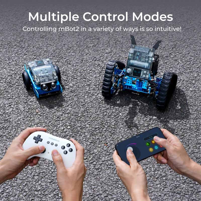 Robot educational programabil | de codare Makeblock mBot2 Rover Kit: Robot emo interactiv pentru copii, pentru învățarea programării și joacă în aer liber 11 Robot educational programabil | de codare Makeblock mBot2 Rover Kit: Robot emo interactiv pentru copii, pentru învățarea programării și joacă în aer liber - imagine 11