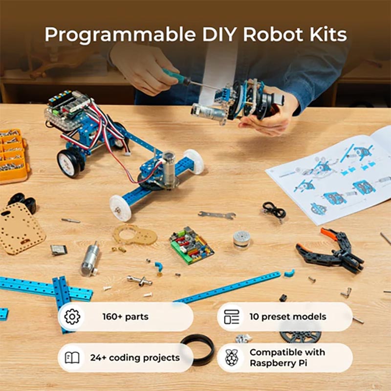 Robot educational programabil | de codare Makeblock mBot2 Ultimate Kit de construire a roboților 10 în 1 pentru învățarea roboticii, ingineriei, programării 2 Robot educational programabil | de codare Makeblock mBot2 Ultimate Kit de construire a roboților 10 în 1 pentru învățarea roboticii, ingineriei, programării - imagine 2