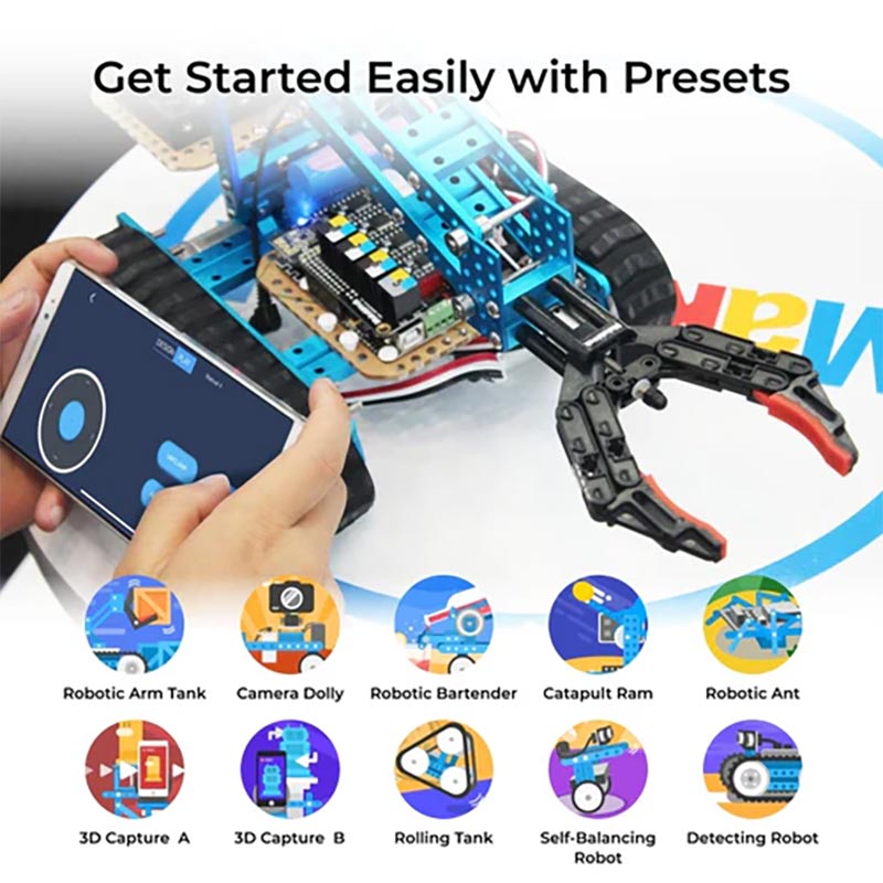 Robot educational programabil | de codare Makeblock mBot2 Ultimate Kit de construire a roboților 10 în 1 pentru învățarea roboticii, ingineriei, programării 5 Robot educational programabil | de codare Makeblock mBot2 Ultimate Kit de construire a roboților 10 în 1 pentru învățarea roboticii, ingineriei, programării - imagine 5