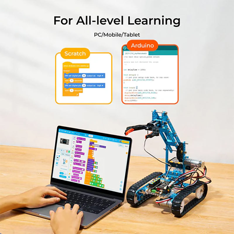 Robot educational programabil | de codare Makeblock mBot2 Ultimate Kit de construire a roboților 10 în 1 pentru învățarea roboticii, ingineriei, programării 6 Robot educational programabil | de codare Makeblock mBot2 Ultimate Kit de construire a roboților 10 în 1 pentru învățarea roboticii, ingineriei, programării - imagine 6