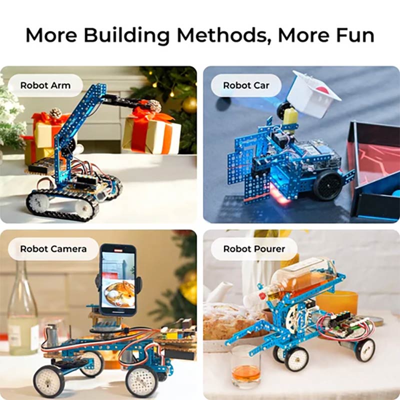 Robot educational programabil | de codare Makeblock mBot2 Ultimate Kit de construire a roboților 10 în 1 pentru învățarea roboticii, ingineriei, programării 8 Robot educational programabil | de codare Makeblock mBot2 Ultimate Kit de construire a roboților 10 în 1 pentru învățarea roboticii, ingineriei, programării - imagine 8