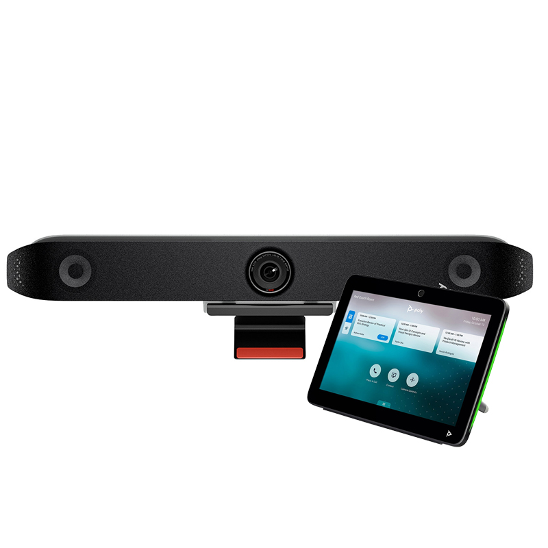 Camera profesionala pentru videoconferinta all-in-one cu urmarire inteligenta AI, rezolutie 4K, 5 x zoom digital, pentru Microsoft Teams Room si Zoom Rooms, Poly Studio X52 si panou de colaborare 10.1” cu touch si Android 11, Poly TC10 1 Cameră profesională pentru videoconferință Poly Studio X52 4K cu AI – AVISystems