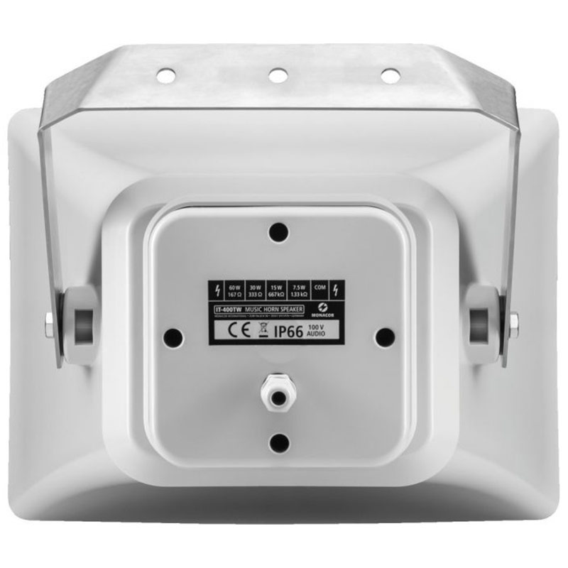 Difuzor tip goarna pentru adresare publica, de exterior, cu transformator 100V cu 2 cai, 60W, IP66, 6”, alb, IT-400TW, Monacor 10 Difuzor tip goarna pentru adresare publica, de exterior, cu transformator 100V cu 2 cai, 60W, IP66, 6”, alb, IT-400TW, Monacor - imagine 10