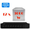 Sistem de sonorizare si adresare publica pentru stadion cu difuzoare de exterior SL-250 si amplificator PA-9100D, Monacor, cu mixer integrat, total putere 3000W 1 sistem sonorizare stadion exterior 3000W SL-250 PA-9100D
