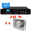 Sistem de sonorizare si adresare publica pentru terenuri de sport cu difuzoare de exterior IT-400TW, Monacor si amplificator PAZ-5006, CKS, cu mixer si player media integrat, MP3 prin USB și SD, tuner FM, Bluetooth, total putere 240W 1 sistem sonorizare terenuri sport exterior IT-400TW PAZ-5006