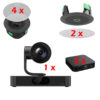 Sistem videoconferinta integrat PoE cu 1 camera PTZ, 4K, cu urmarire inteligenta, 20 x zoom SmartVision 80, 2 microfoane de tavan CM20 cu raza de acoperire a vocii de 4m pana la 360°, 4 difuzoare active de tavan, coaxiale cu 2 cai CS10, Yealink 1 sistem videoconferință integrat 4K PTZ