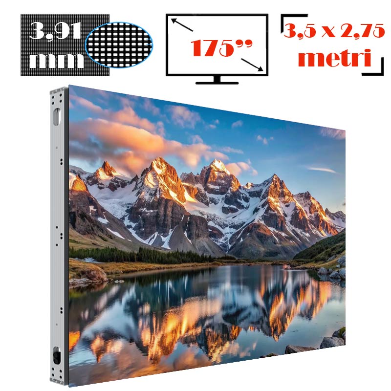 Ecran LED profesional 3,5 m x 2,75 m, pixel pitch 3.91 mm, diagonala 175”/445 cm, rezolutie 896 x 704, luminozitate 6.0000 nits, de exterior, premium, cu led Nationstar 1 Ecran LED profesional exterior 3.5x2.75m AVISystems