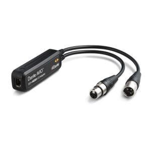 Adaptor Dante® AVIO AES3/EBU pentru conectarea dispozitivelor analogice cu interfață AES3/EBU la o rețea audio Dante®, ADP-AES3-2X2, Monacor