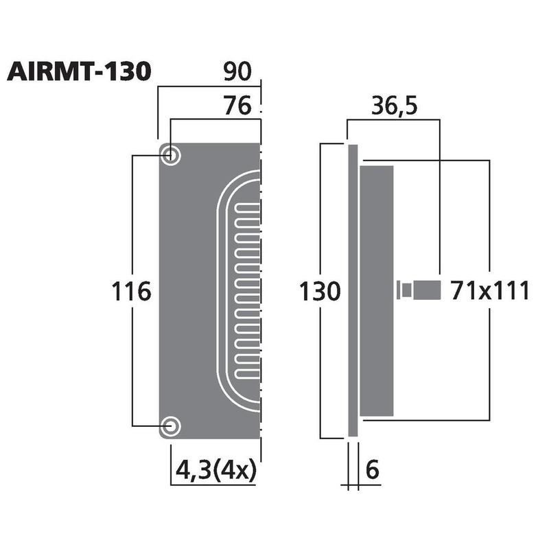 Tweeter Air Motion Transformer de înaltă calitate, 60 W, 8 Ω, AIRMT-130, Monacor 3 Tweeter Air Motion Transformer de înaltă calitate, 60 W, 8 Ω, AIRMT-130, Monacor - imagine 3