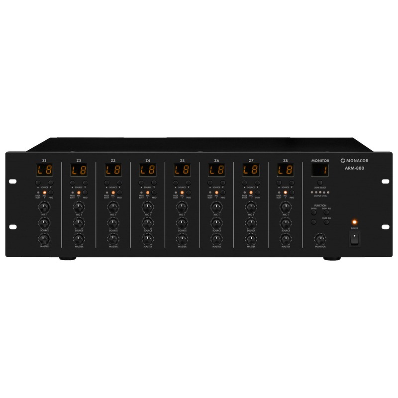 Sistem audio matrix pentru aplicatii multi-room cu 8 intrari si 8 iesiri audio si 8 zone, ARM-880, Monacor 1 Sistem audio matrix pentru aplicatii multi-room cu 8 intrari si 8 iesiri audio si 8 zone, ARM-880, Monacor