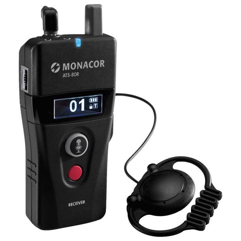 Receptor digital full-duplex interactiv pentru sistem de interpretare si tur ghidat in frecventa UHF cu maxim 42 de canale, ultrausor, cu casca inclusa, ATS-80R, Monacor 1 Receptor digital full-duplex interactiv pentru sistem de interpretare si tur ghidat in frecventa UHF cu maxim 42 de canale, ultrausor, cu casca inclusa, ATS-80R, Monacor