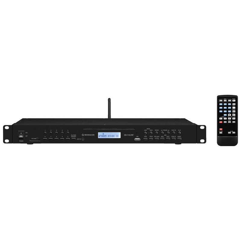 CD și MP3 player, cu receptor Bluetooth, port USB și slot pentru card SD, CD-114/BT, Monacor 1 CD și MP3 player, cu receptor Bluetooth, port USB și slot pentru card SD, CD-114/BT, Monacor