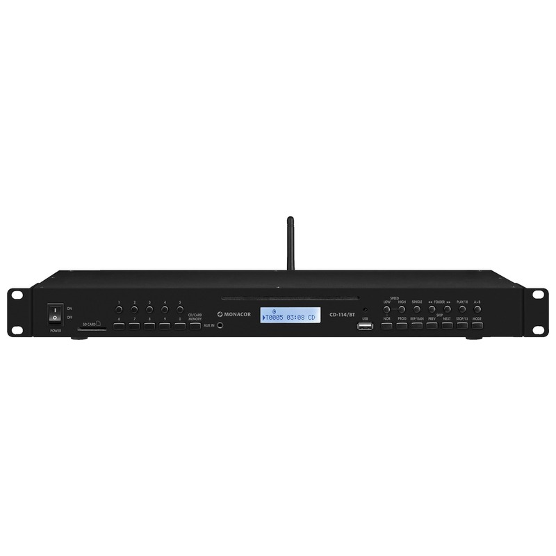 CD și MP3 player, cu receptor Bluetooth, port USB și slot pentru card SD, CD-114/BT, Monacor 2 CD și MP3 player, cu receptor Bluetooth, port USB și slot pentru card SD, CD-114/BT, Monacor - imagine 2