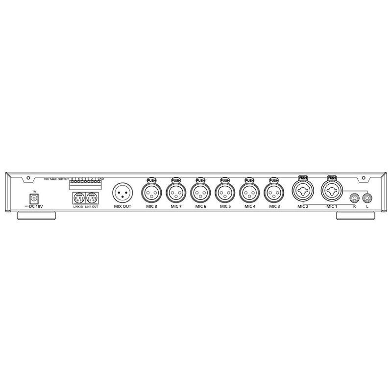 Mixer automat de microfon pentru sistem de conferinta, 8 canale, 8 intrari, CS-8, Monacor 2 Mixer automat de microfon pentru sistem de conferinta, 8 canale, 8 intrari, CS-8, Monacor - imagine 2