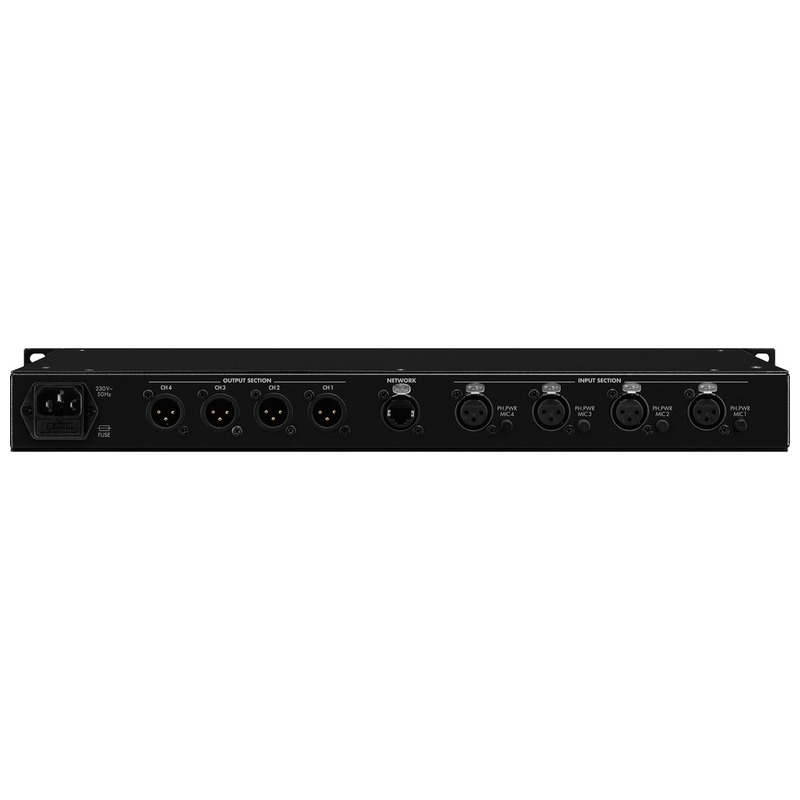 Transceiver Dante® cu 4 canale, 4 intrari si 4 iesiri audio analogice XLR, DADC-144DT, Monacor 2 Transceiver Dante® cu 4 canale, 4 intrari si 4 iesiri audio analogice XLR, DADC-144DT, Monacor - imagine 2