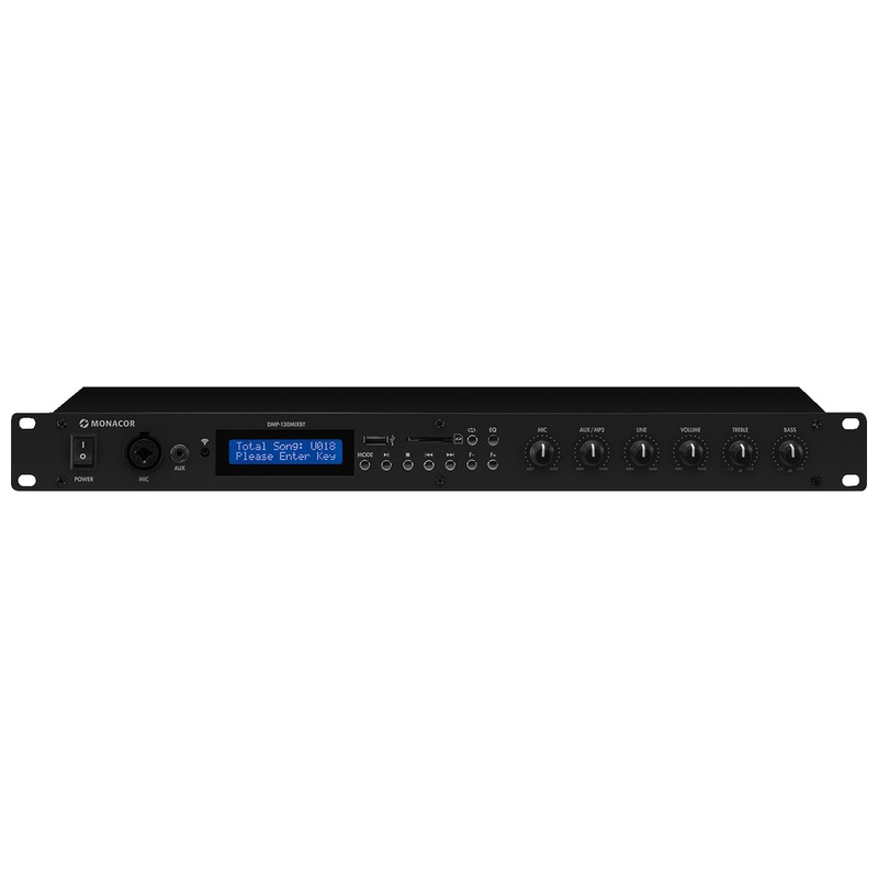 Player MP3 card SD, port USB și receptor Bluetooth și mixer de linie pentru microfon, DMP-130MIXBT, Monacor 1 Player MP3 card SD, port USB și receptor Bluetooth și mixer de linie pentru microfon, DMP-130MIXBT, Monacor