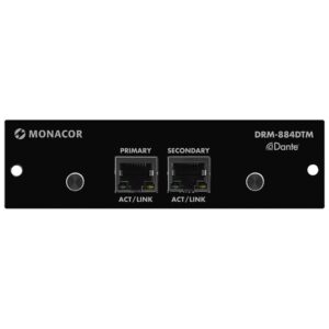 Modul Dante®, pentru introducerea routerului matriceal audio DRM-884 într-o rețea Dante®, DRM-884DTM, Monacor 1 Modul Dante®, pentru introducerea routerului matriceal audio DRM-884 într-o rețea Dante®, DRM-884DTM, Monacor