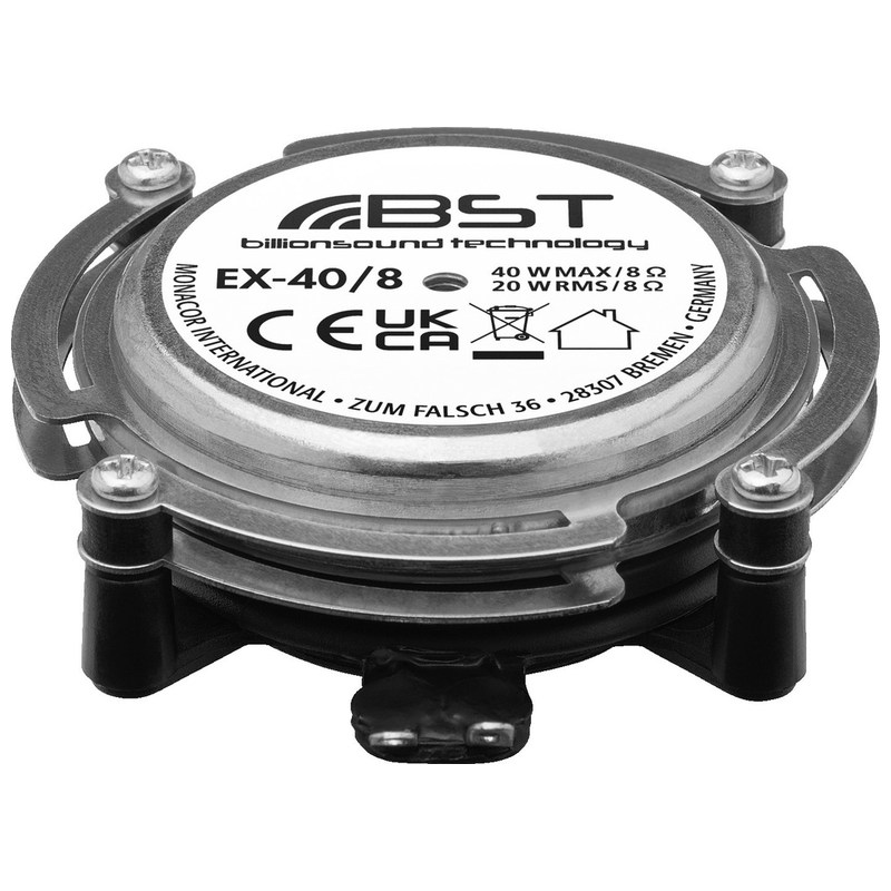 Excitator/rezonator audio, 20 W, 8 Ω, EX-40/8, Monacor 1 Excitator/rezonator audio, 20 W, 8 Ω, EX-40/8, Monacor