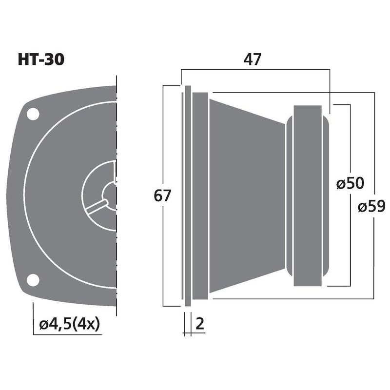 Tweeter PA miniatural, 50 W, 8 Ω, HT-30, Monacor 3 Tweeter PA miniatural, 50 W, 8 Ω, HT-30, Monacor - imagine 3