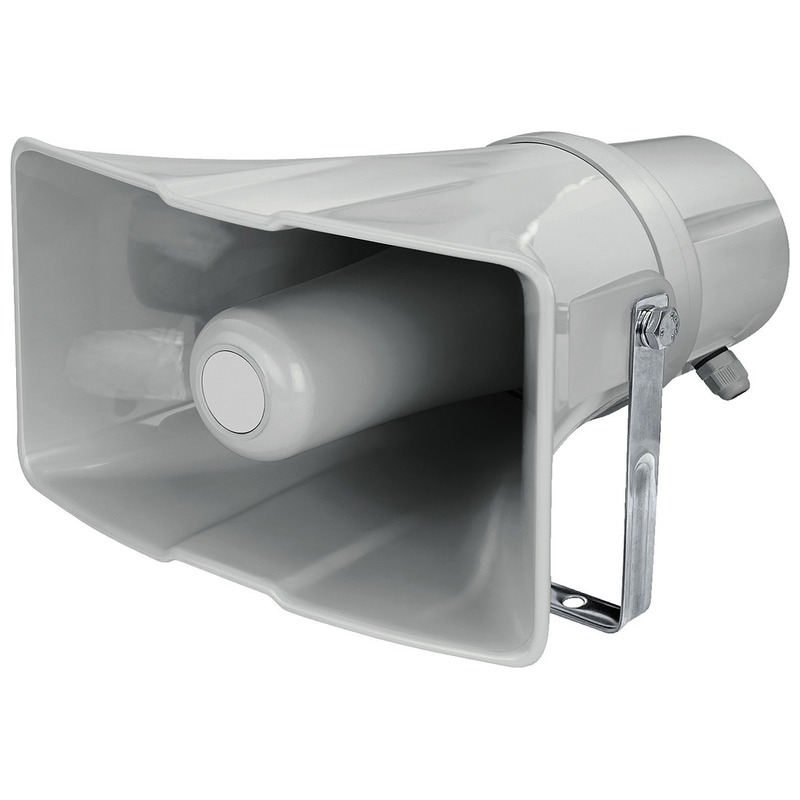 Difuzor tip goarna pentru adresare publica, de exterior, cu transformator 100V, 15W, IP66, gri, rezistent la intemperii, IT-20, Monacor 5 Difuzor tip goarna pentru adresare publica, de exterior, cu transformator 100V, 15W, IP66, gri, rezistent la intemperii, IT-20, Monacor - imagine 5