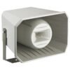 Difuzor tip goarna pentru adresare publica, de exterior, cu transformator 100V / impedanta 8 Ω, cu 2 cai, 50W, IP66, gri, rezistent la intemperii, IT-250TW, Monacor 1