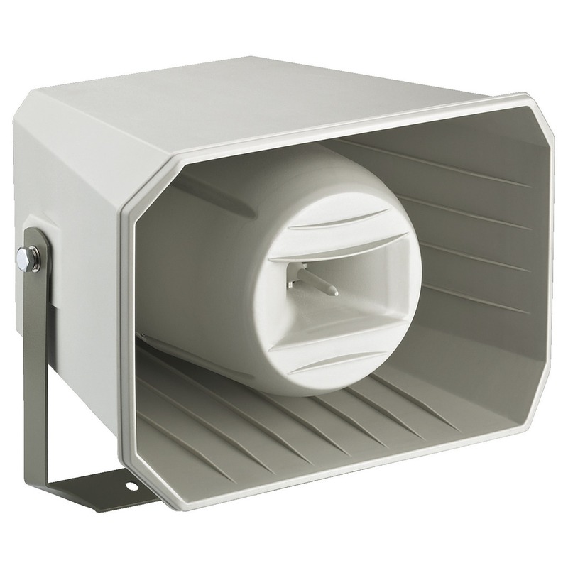 Difuzor tip goarna pentru adresare publica, de exterior, cu transformator 100V / impedanta 8 Ω, cu 2 cai, 50W, IP66, gri, rezistent la intemperii, IT-250TW, Monacor 1 Difuzor tip goarna pentru adresare publica, de exterior, cu transformator 100V / impedanta 8 Ω, cu 2 cai, 50W, IP66, gri, rezistent la intemperii, IT-250TW, Monacor