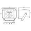 Difuzor tip goarna pentru adresare publica, de exterior, cu transformator 100V / impedanta 8 Ω, cu 2 cai, 50W, IP66, gri, rezistent la intemperii, IT-250TW, Monacor 6