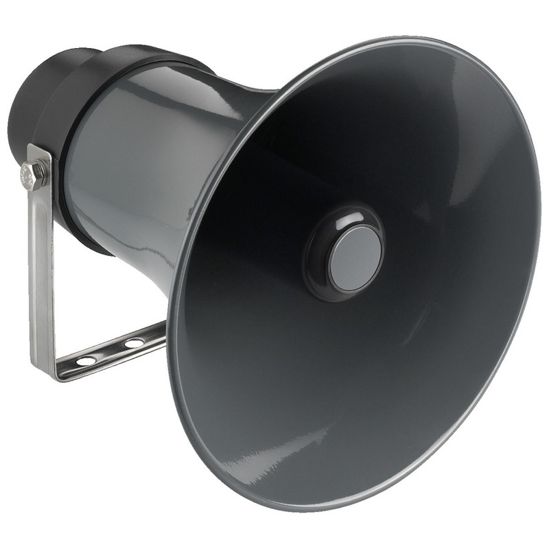Difuzor tip goarna pentru adresare publica, de exterior, cu transformator 100V, 20W, IP66, gri, rezistent la intemperii, IT-30, Monacor 1 Difuzor tip goarna pentru adresare publica, de exterior, cu transformator 100V, 20W, IP66, gri, rezistent la intemperii, IT-30, Monacor