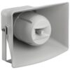 Difuzor activ cu certificare EN 54-24 tip goarna pentru adresare publica, de exterior, cu interfata Dante, cu 2 cai, 30W, IP66, gri, rezistent la intemperii, IT-400DTM, Monacor 1