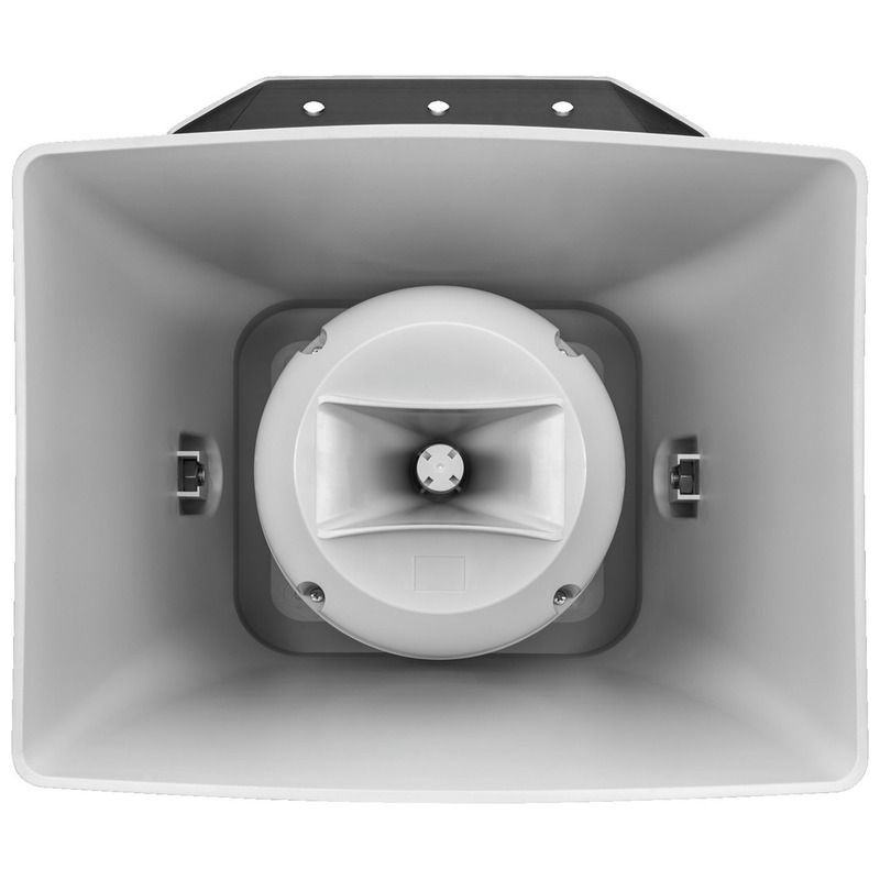 Difuzor activ cu certificare EN 54-24 tip goarna pentru adresare publica, de exterior, cu interfata Dante, cu 2 cai, 30W, IP66, gri, rezistent la intemperii, IT-400DTM, Monacor 3 Difuzor activ cu certificare EN 54-24 tip goarna pentru adresare publica, de exterior, cu interfata Dante, cu 2 cai, 30W, IP66, gri, rezistent la intemperii, IT-400DTM, Monacor - imagine 3