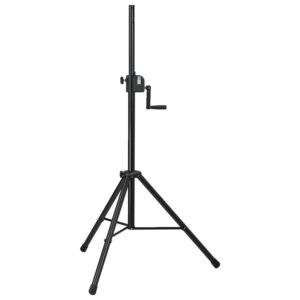 Suport telescopic pentru boxe cu manivelă cu buton pentru deblocarea și blocarea șurubului, KM-21302, Monacor