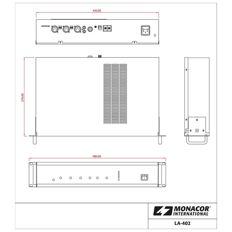 Amplificator activ cu buclă de inducție, cu compresor dinamic, suprafata maxim 750 m², LA-402, Monacor 4 Amplificator activ cu buclă de inducție, cu compresor dinamic, suprafata maxim 750 m², LA-402, Monacor - imagine 4