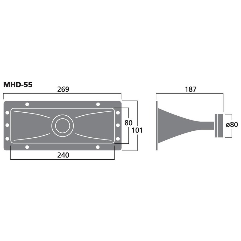 Tweeter PA cu horn, 30 W, 8 Ω, MHD-55, Monacor 2 Tweeter PA cu horn, 30 W, 8 Ω, MHD-55, Monacor - imagine 2