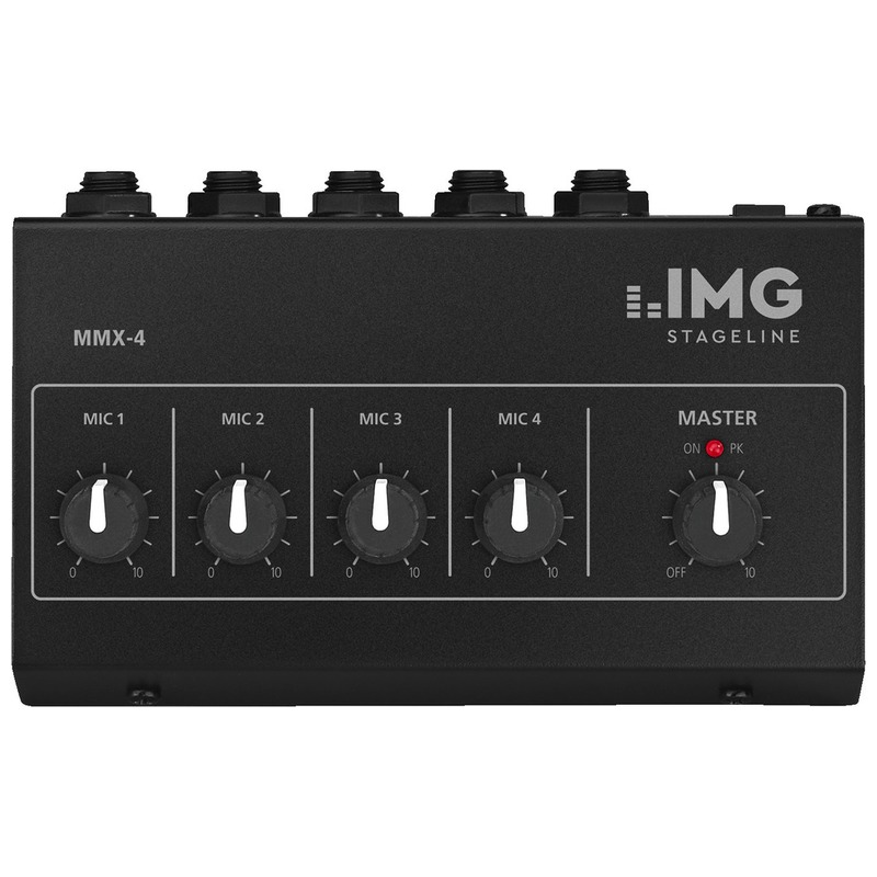Mixer de microfon miniatural cu 4 canale, MMX-4, Monacor 1 Mixer de microfon miniatural cu 4 canale, MMX-4, Monacor