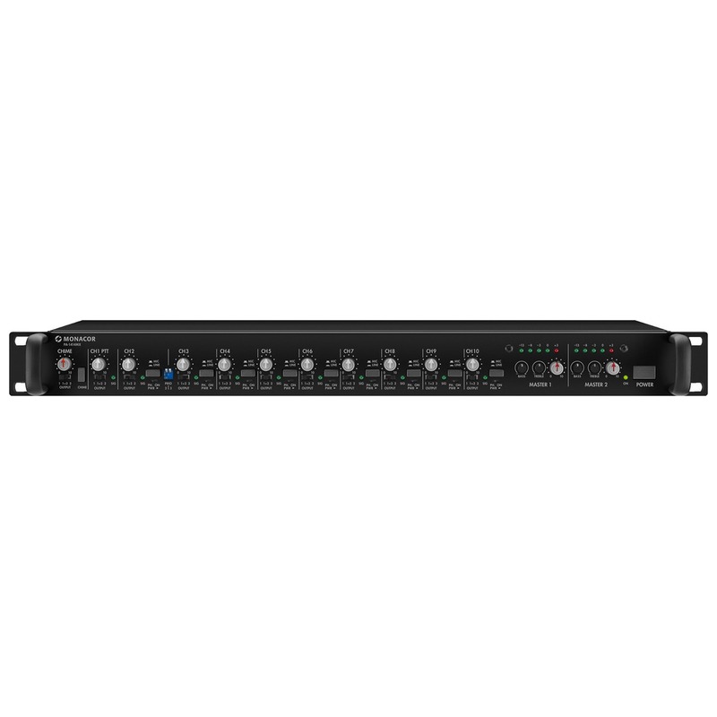 Preamplificator PA cu 10 canale de intrare XLR, 2 iesiri XLR si 1 x RCA, PA-1414MX, Monacor 1 Preamplificator PA cu 10 canale de intrare XLR, 2 iesiri XLR si 1 x RCA, PA-1414MX, Monacor